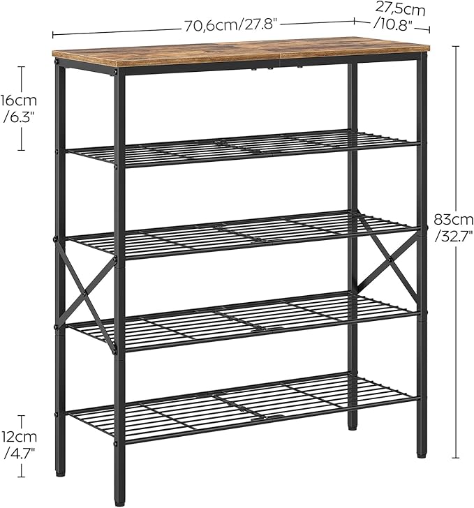 5-Tier Shoe Rack, Shoe Storage for Entryway and Closet, Free Standing Shoe - Image 9
