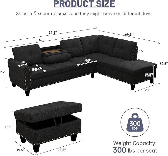 L Shaped Modular Sectional Sofa - Image 2