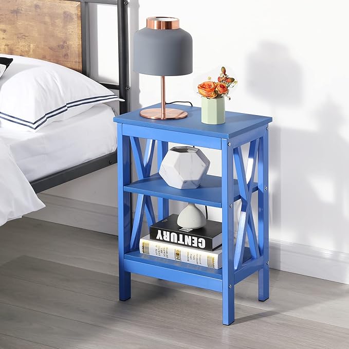VECELO Modern Nightstands X-Design Side End Table Night Stand - Image 5