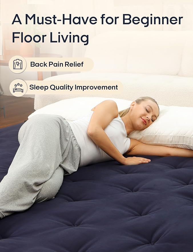 Syrinx Japanese Floor Futon Mattress, Foldable Tatami Sleeping Pad - Image 4