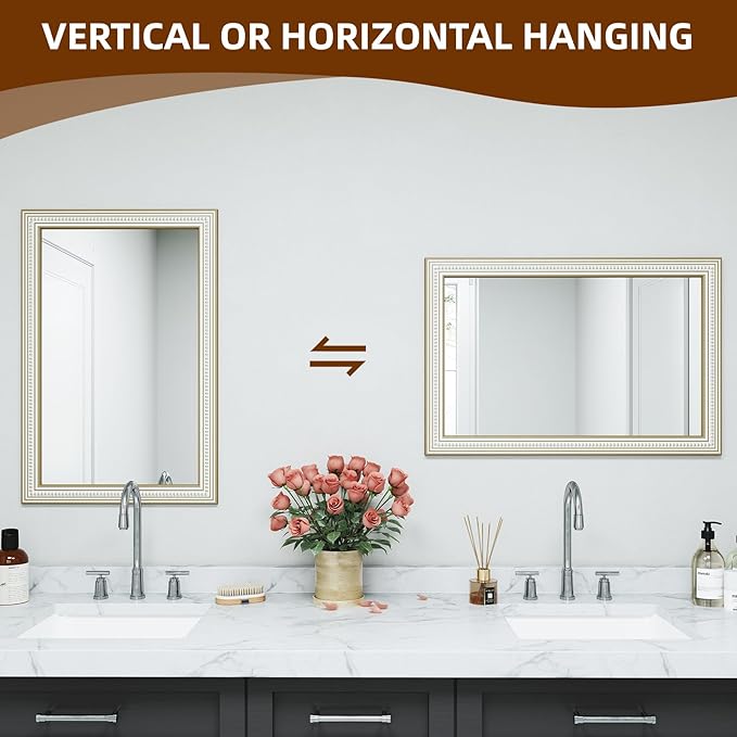 36x24 Inch Farmhouse Wooden Rectangle Mirrors - Image 2