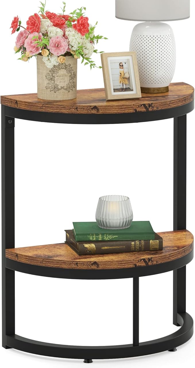Tribesigns End Table Semi Circle, Small Half Round Side Table - Image 8