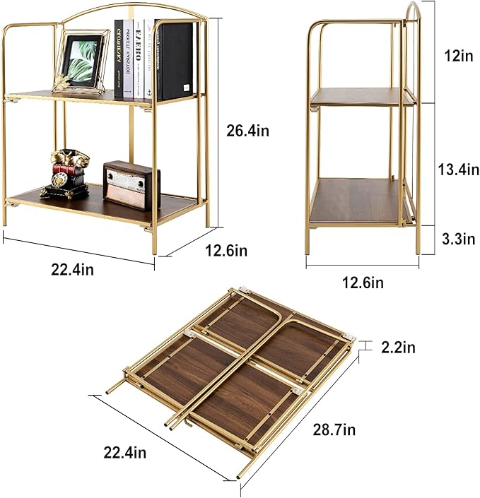 Crofy No Assembly Folding Bookshelf - Image 3