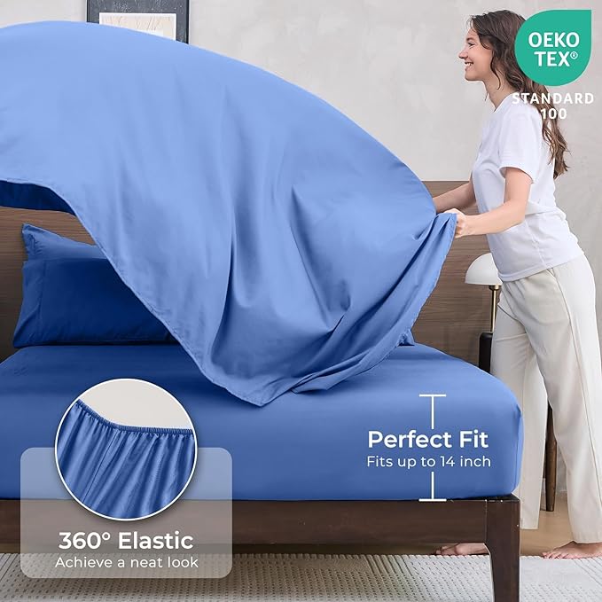 HEVUMYI Royal Blue Twin Comforter Set - Image 5