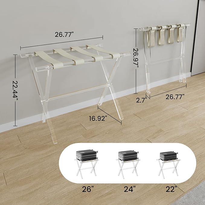 Sumerflos Acrylic Luggage Rack for Guest Room - Image 4
