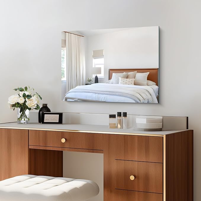 Frameless Mirror, 18x24 Inch Bathroom Mirrors - Image 2
