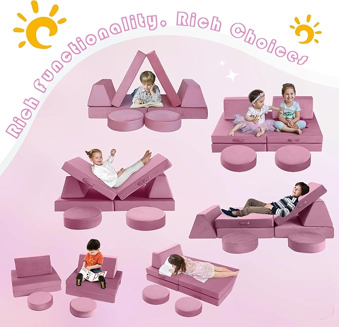MeMoreCool 8-Piece Modular Kids Play Couch - Image 5