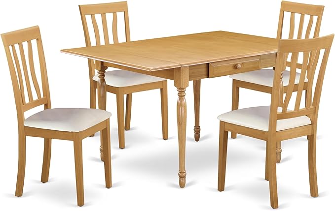 East West Furniture MZAN5-OAK-LC 5 Piece Modern Dining Table Set Includes a by EastWestFurniture