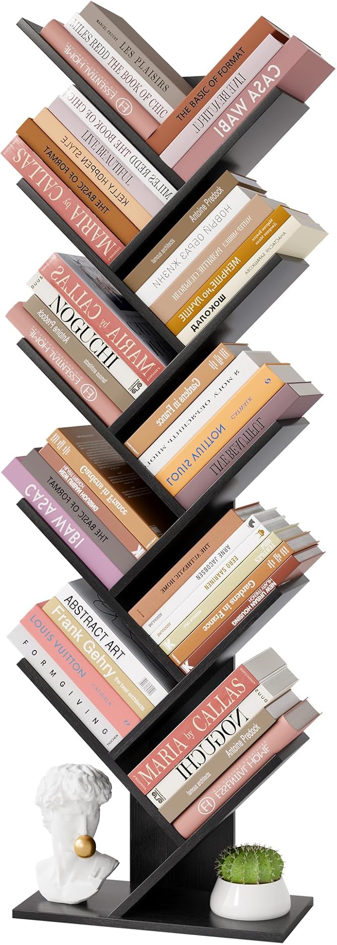 Hoctieon 10 Tier Tree Bookshelf, 10 Shelf Bookcase, Free Standing Tree Bookcase by Hoctieon