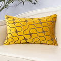 Yangest Yellow Throw Pillow Cover Wavy Cushion Cover Modern Zippered by Yangest
