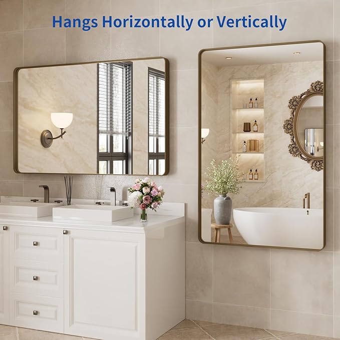 WEER 48x30 Inch Bronze Bathroom Mirror - Image 5