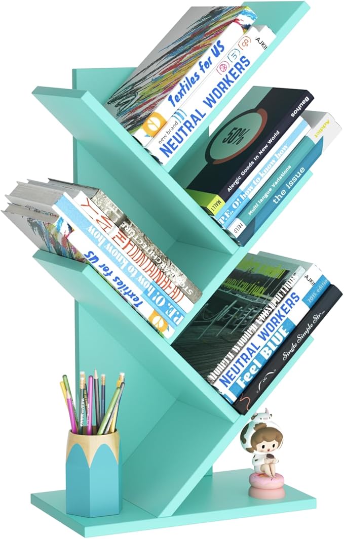 5 Tier Tree Book Shelf, Small Desktop Bookshelf by SHEEPAM