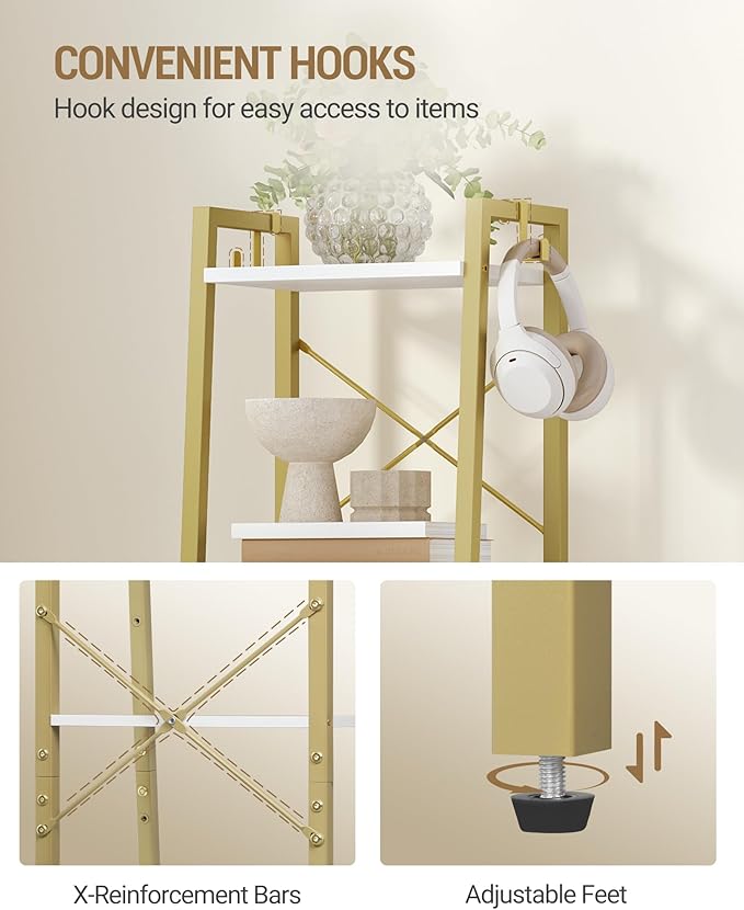 Ladder Shelf, Bookshelf Bookcase, Freestanding Corner Storage Shelve - Image 4