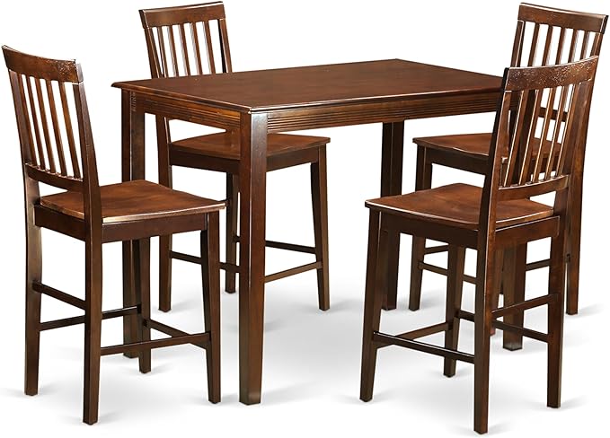 East West Furniture YAVN5-MAH-W 5 Piece Counter Height Dining Set Includes a by EastWestFurniture