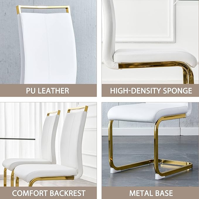 Dining Chairs Set of 8, Faux Leather - Image 6