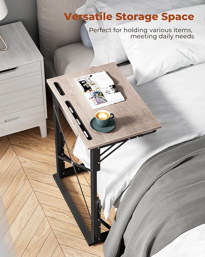 21''Wx28''H Folding TV Tray for Eating, Small Foldable C-Shaped Tray Table - Image 7