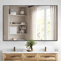 Black Bathroom Mirror for Wall, 30x48 Inch Rectangle Mirrors by Welcometocofeny