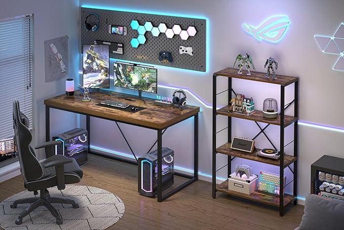 EXCEFUR Industrial Computer Desk, Wood and Metal Home Office Desk, Writing - Image 5