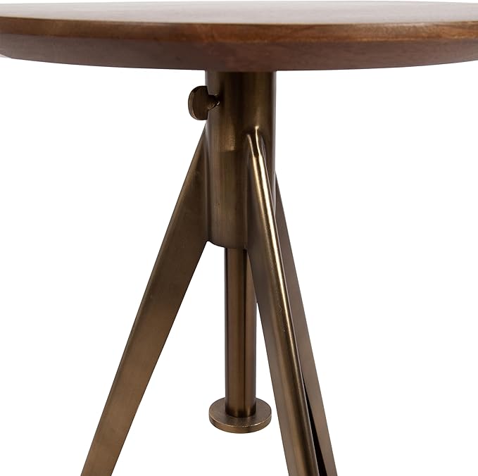 Kate and Laurel Keres Mid-Century Adjustable-Height Round Pedestal Side Table - Image 8