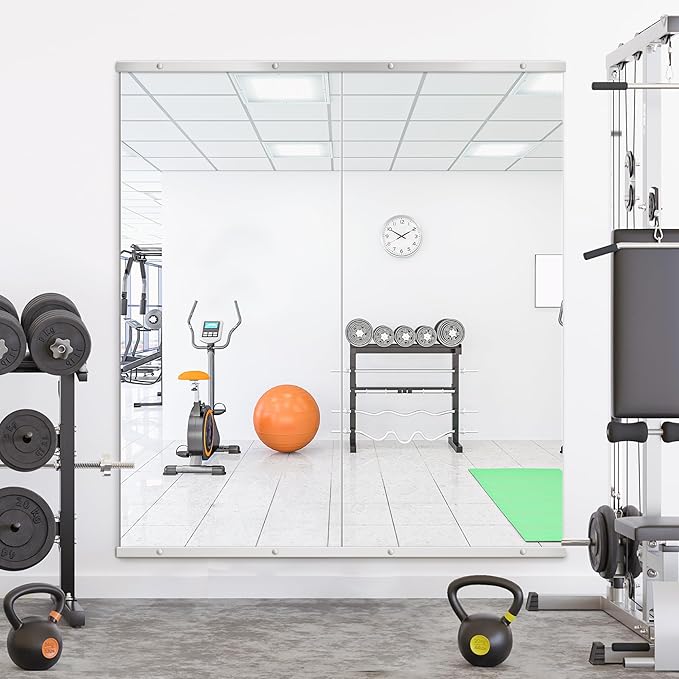 Home Gym Mirror for Wall, Mirror Full Length, Glass Frameless Body Large Mirror - Image 5
