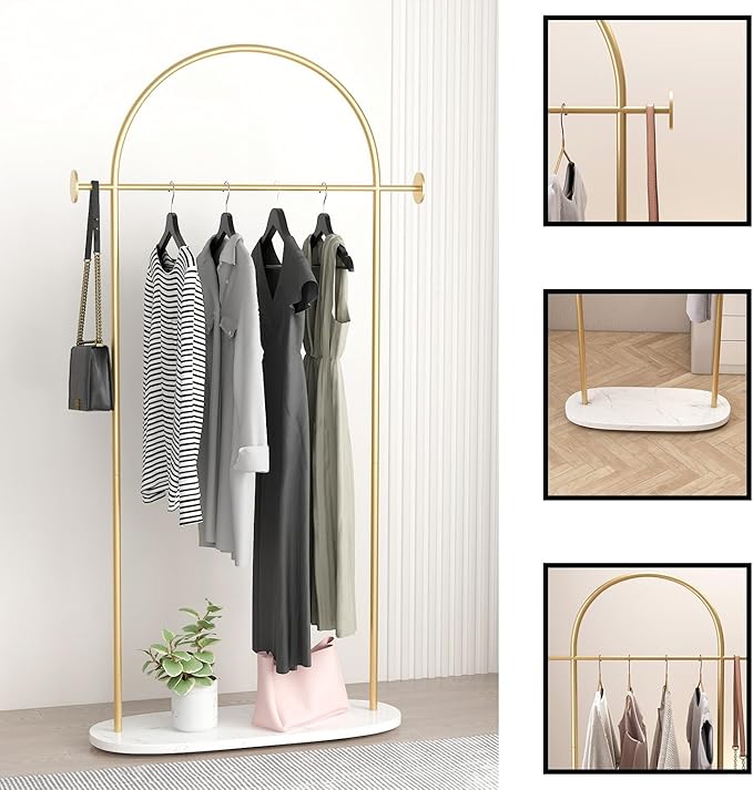 Gold Clothing Rack, Modern Clothes Rack - Image 2