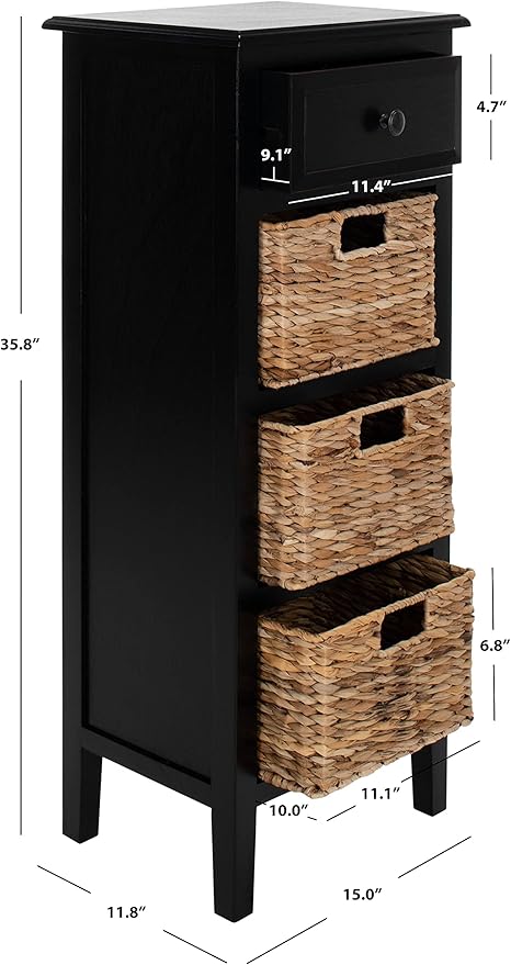 SAFAVIEH American Homes Collection Michaela Distressed Black Side Table - Image 3