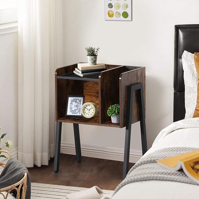 VECELO Nightstand Set of 2, Industrial Side End Table/Stackable Accent Furniture - Image 4