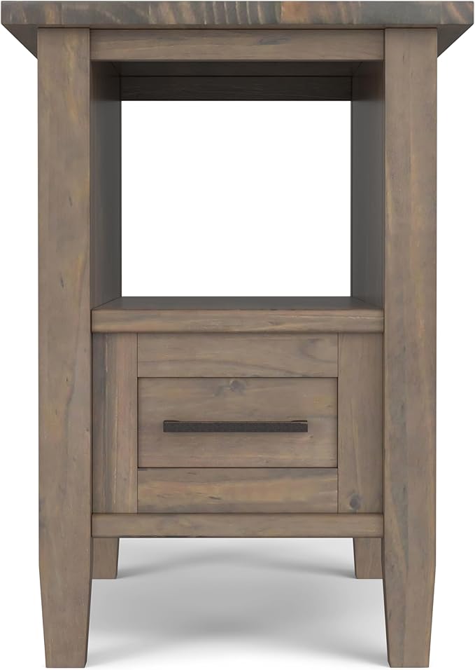 SIMPLIHOME Ela Solid Wood 14 inch Wide Rectangle Transitional Narrow End Table - Image 6