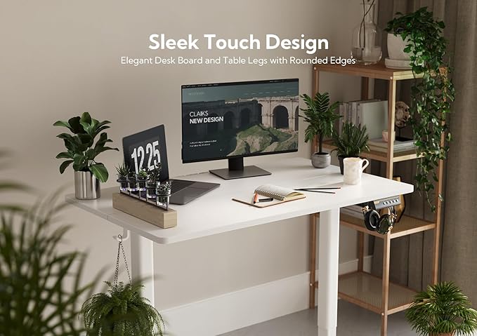 Claiks Electric Standing Desk, Adjustable Height Stand up Desk, 40x24 Inches - Image 6