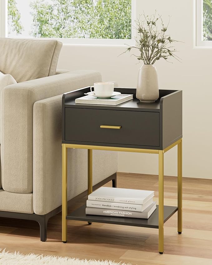 Nightstand, 3-Tier Modern Night Stand, Bedside Table by Unknown