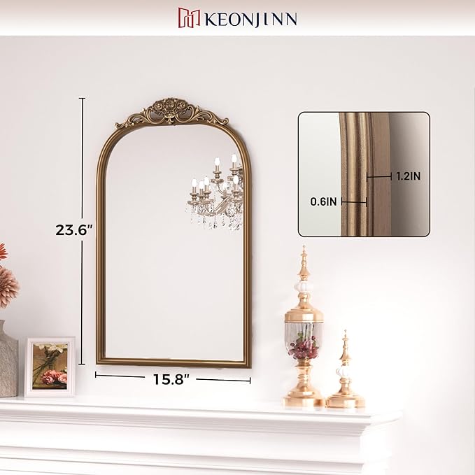 Keonjinn Gold Vintage Arched Mirror - Image 5