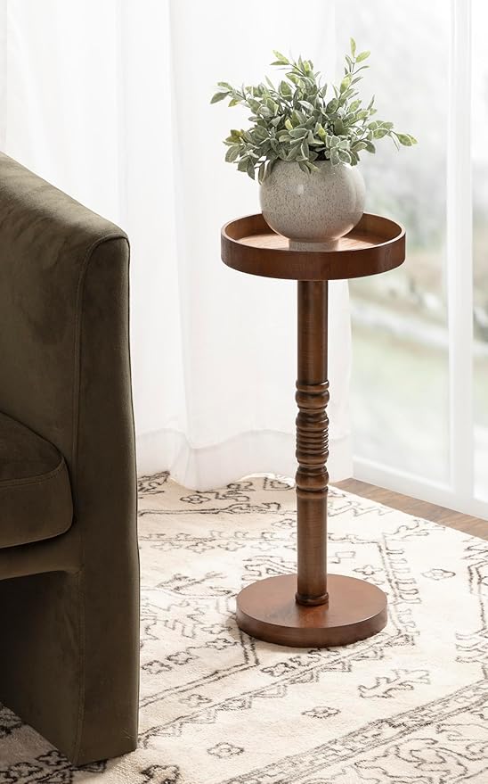 Kate and Laurel Bellport Farmhouse Round Drink Table; 10 x 10 x 22; Natural - Image 4