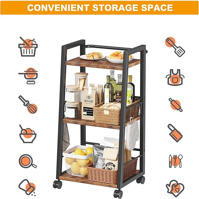 3 Tier Kitchen Storage Cart - Image 8