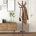 Coat Racks Free Standing with 11 Hooks, Natural Wood Coat Stands by Sauqzoh
