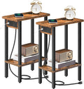 HOOBRO Small End Table with Charging Station, Narrow Side Table with USB Port by HOOBRO