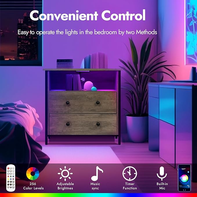 27 Inch Wide Night Stand, Large Wood Night Stand - Image 6