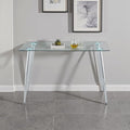 Dining Table for 6 Rectangular 47.2" Modern Glass Dining Table Kitchen & Dining by LynginsCreativeLife