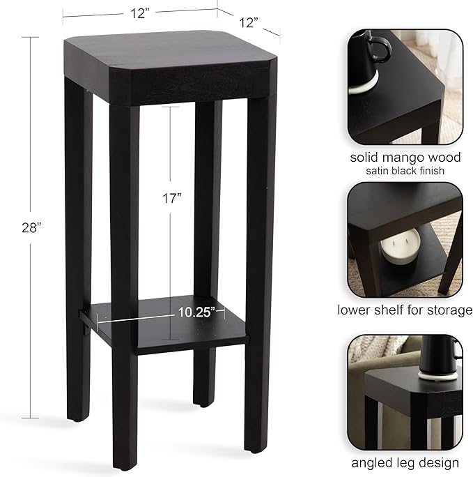 Kate and Laurel Talcott Modern Square Wood Drink Table, Transitional Decorative - Image 3