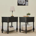 LEEMTORIG Set of 2 Solid Wood End Table Narrow Side Table by LEEMTORIG