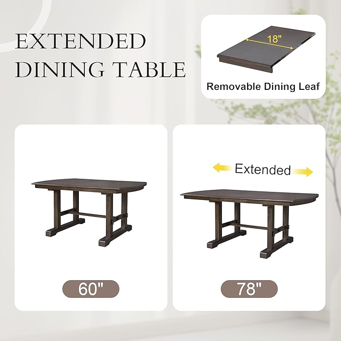 Ball & Cast 60"-78" Extendable Farmhouse Dining-Table - Image 8