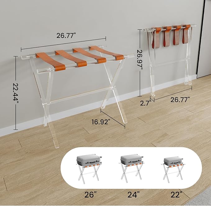 Sumerflos Acrylic Luggage Rack for Guest Room - Image 4