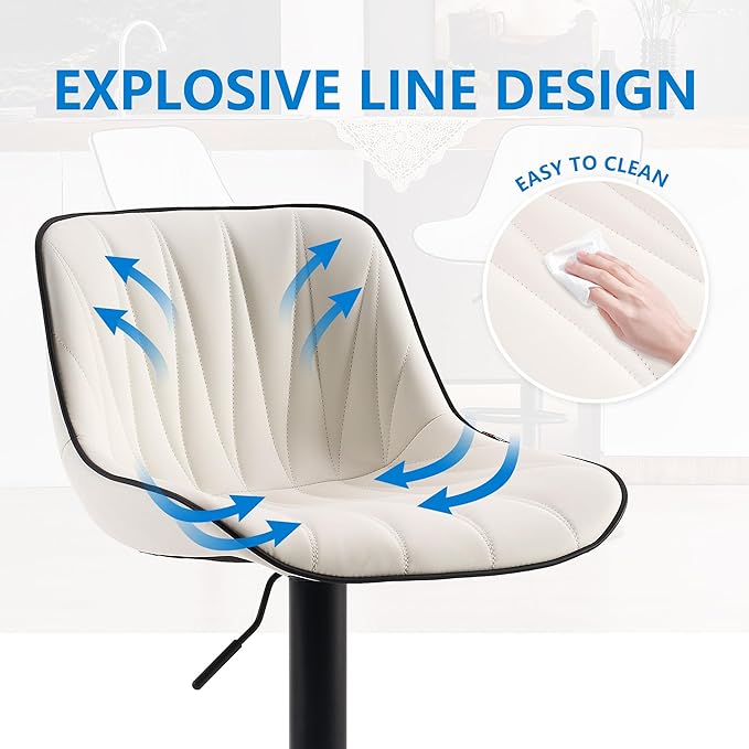 YOUNIKE Bar Stools Set of 2 for Kitchen Island, Adjustable Barstools - Image 10