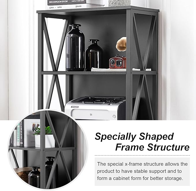 HOMISSUE Tall Bookshelf, 6-Tier Book Shelf, Rustic Wood Metal Bookshelves and - Image 5