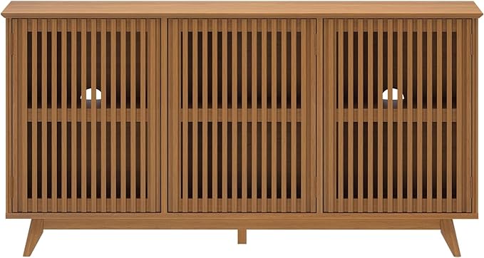 Plank+Beam Mid-Century Modern Wood TV Stand, Three Door Solid Wood - Image 11