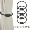 BEL AVENIR Magnetic Curtain Tiebacks, Decorative Drapery Holdbacks Modern Woven by BELAVENIR