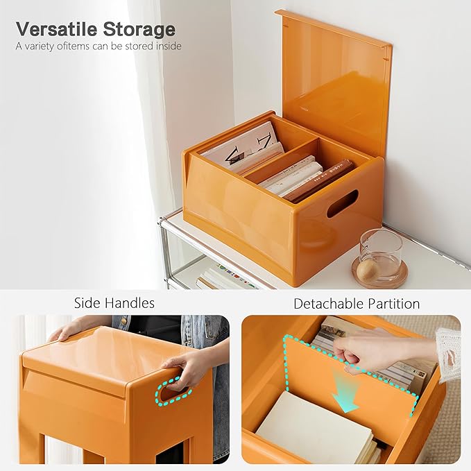 Nightstand Bedside with Storage Space, Dorm and Small Spaces, Easy Assembly - Image 5