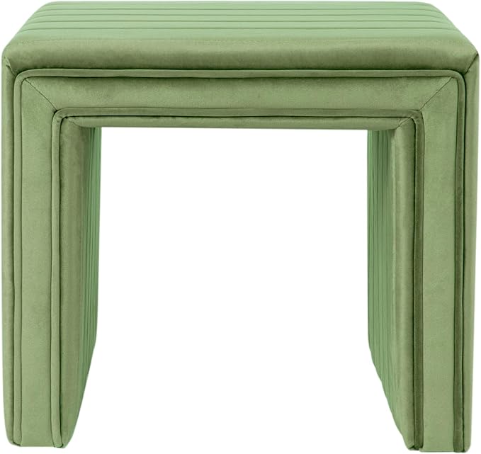 HomePop Modern Channel Tufted Velvet Ottoman Home Décor|Ottoman by HomePop