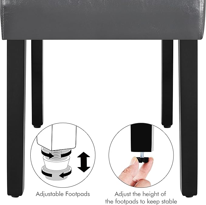 Yaheetech Dining Chairs Set of 6 Modern Style Faux Leather Dining Room Chairs - Image 10
