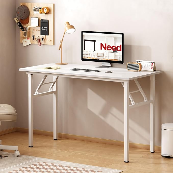 Need Folding Desk for Home Office 39-3/8" Length Modern Folding Table Computer - Image 5