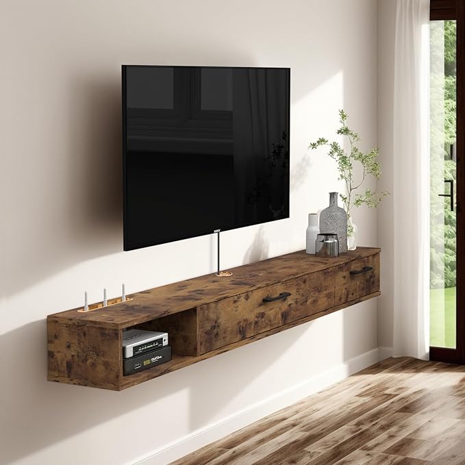 Pmnianhua Farmhouse Floating TV Stand by Pmnianhua